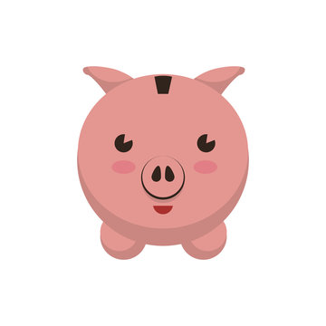 save money inside pig in the home, vector illustration