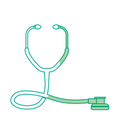 silhouette medical stethoscope to check cardiac heartbeat, vector illustration