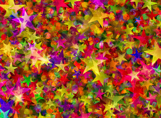 many color stars and rounds bokeh backgrounds