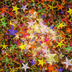 many multicolored flying stars background