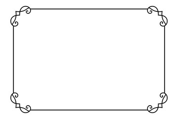 Ornamental decorative page frame. Vector Line style border template