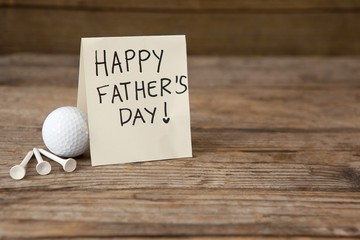 Happy fathers day message with sports equipments