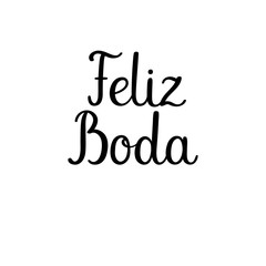 Happy wedding calligraphy text in Spanish. Handwritten inscription. Feliz Boda