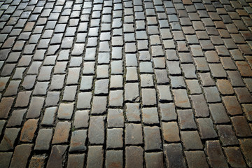 Antique cobblestone pavement
