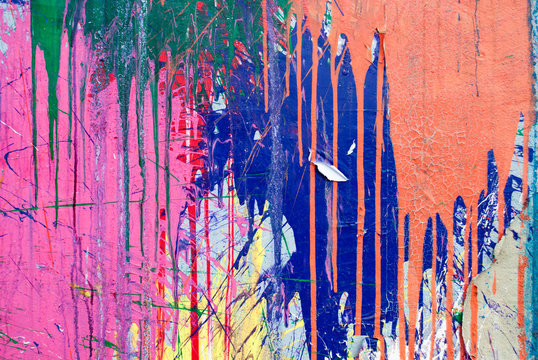 Paint drips and splashes with  grunge texture