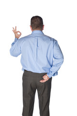 Man giving hand signals