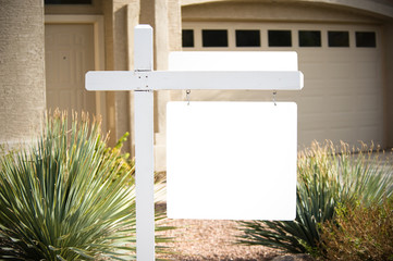 Blank home for sale sign