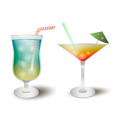 Popular alcoholic drinks cocktail set