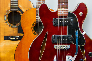 Obraz na płótnie Canvas Rows of guitars