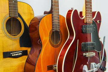 Obraz na płótnie Canvas Rows of guitars