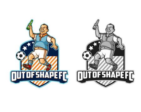 Out of Shape FC Sport Cartoon Logo