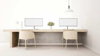  workspace in office or apartment - 3D Rendering