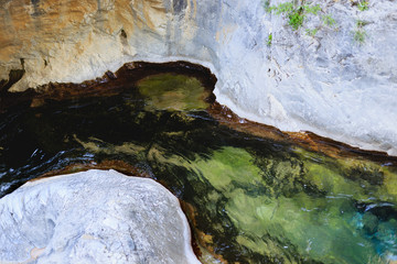 Water flow in mountain canyon Sapadere
