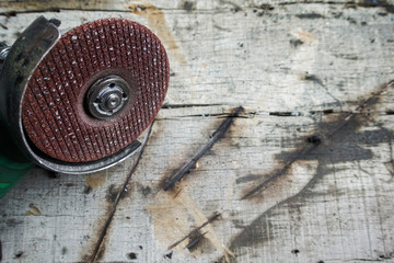 grinder on wooden background