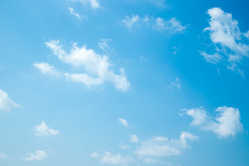 Big group of cloud in the blue sky backgroud close up.