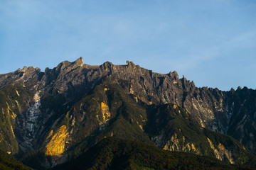 View part of Mount Kinabalu from Kundasang village, Sabah. The highest mountain in Malaysia with...