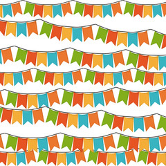 Obraz premium white background with set of colorful festoons in shape of square with peaks vector illustration