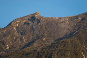 View part of Mount Kinabalu from Kundasang village, Sabah. The highest mountain in Malaysia with elevation is 4095m and it famous among tourist.