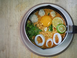 Thai Style Seafood Noodle Tom Yam 
