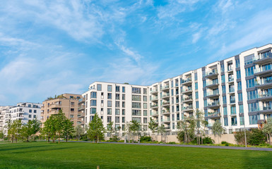 Modern housing area seen in Berlin, Germany