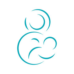 Circle style breastfeeding logo template