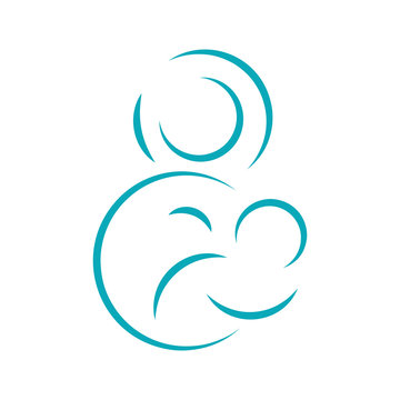 Circle style breastfeeding logo template