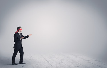 Businessman with blindfolds