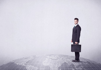 Fototapeta premium man standing in front of city landscape