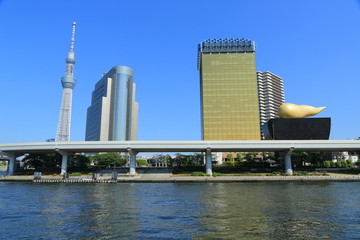 Naklejka premium 浅草から眺める隅田川の風景