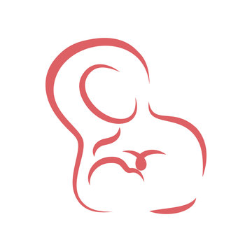 Cute simple stylized breastfeeding logo