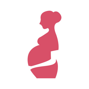 Pregnant woman pink stylized image