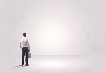 Finance worker standing in pure nothing