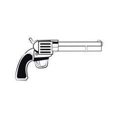 gun pistol, bullets ornate detailed tattoo design element. vector illustration