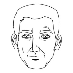 comic face man expression pop art style vector illustration