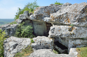Fototapeta na wymiar Крым, пещерный город Мангуп-Кале