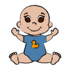 cute baby icon over white background. colorful design. vector illustration