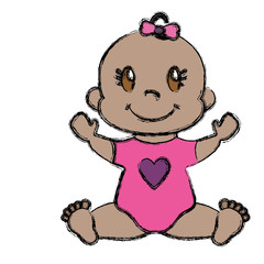 cute baby icon over white background. colorful design. vector illustration