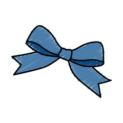 decorative bow icon over white background. vector illustration