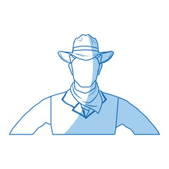 portrait man in cowboy hat. sketch vector illustration