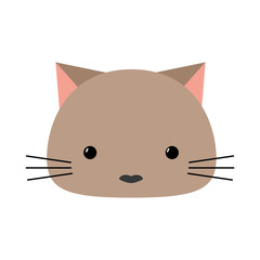 cute kitty icon over white background. vecotor illustration