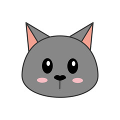 cute kitty icon over white background. vecotor illustration
