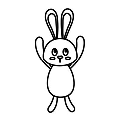 cute rabbit icon over white background. vector illustration