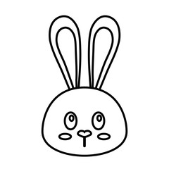 cute rabbit icon over white background. vector illustration