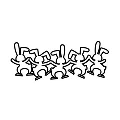 rabbits line icon over white background. vector illustration