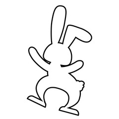 cute rabbit icon over white background. vector illustration
