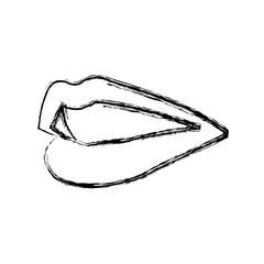 lips female mouth cartoon image icon vector illustration