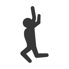 pictogram man jumping up concept, vector illustration