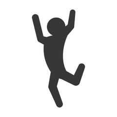 pictogram man jumping up concept, vector illustration