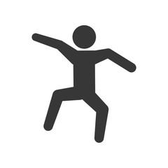 pictogram man silhouette doing exercise, vector illustration