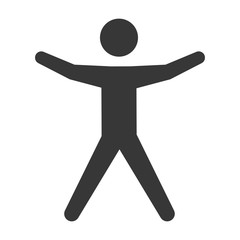 pictogram man silhouette doing exercise, vector illustration